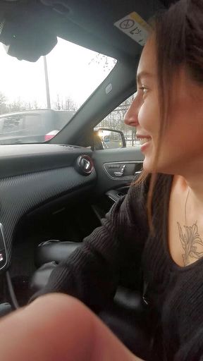 Fucked in the mouth in the car!