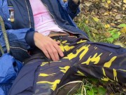 A guy followed a cute guy in the woods and caught him jerking off
