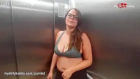 Buxom In Glasses Gags On Meat