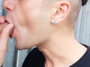 Friend use to come behind fence just to cum in my mouth ( 3 cumshots compilation )