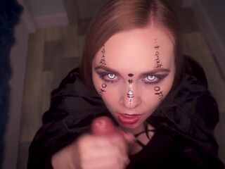 Cute Lustful Witch Gives Oral-sex And Gets Cum On Her Face