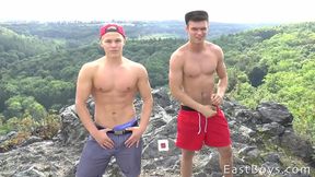 Petr Brada & Peter Homely Flex Muscles in Hot European Workout Gay Scene