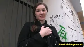 Pulled euro babe blows cock for cash