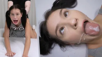 Brunette amateur Matty takes a big dick for hardcore blowjob and facial
