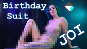 Censored Birthday Suit JOI - Beta Safe Pixelated Fully Nude Goddess Worship Femdom POV Jerk Off Instructions by Miss Faith Rae with Orgasm Control and Financial Domination - HD 1080p MP4