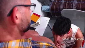 Rob Quin Tangles With StepSon Miguel in Forbidden Family Blowjob Scene