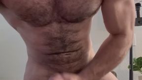 Dick measuring and cumshot solo