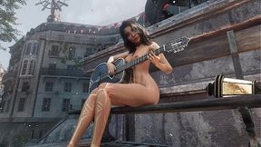 Skinny babe Sophie and Lune expose their sublime big tits and big booty in public