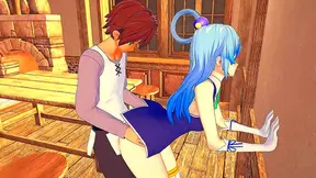 Kazuma Surprises Aqua with Hidden Talents in Steamy Hentai Encounter
