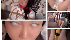 Contact lenses make her temporarily blind Silky feet foot fetish podophilia praising ballgag feet Thigh highs caressing stockig egg VIBRATOR love egg edging orgasm control sensation play
