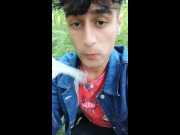 Twink drinks cruiser´s used condom