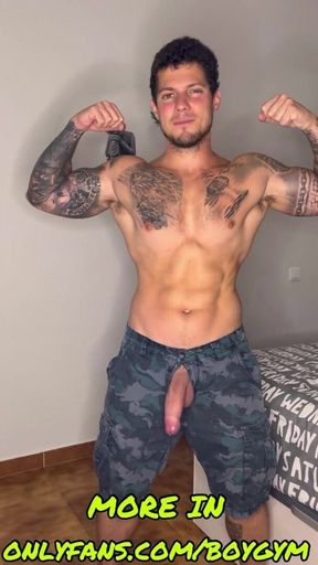 Military No Hands Cum Muscle Worship