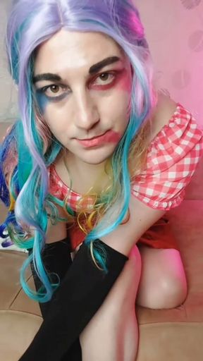 Harley Quinn Femboy Cosplay Model Crossdresser