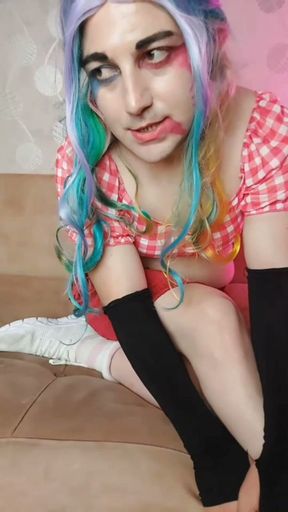 Harley Quinn Femboy Cosplay Model Crossdresser