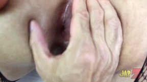 Ebony amy swallowing and fucking her dildos