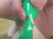 Crossdressing Femboy Crushes Can with Thighs