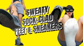 Sweaty Post-Workout Sneakers & Stinky White Sock-Clad Feet Worship Goddess Feet