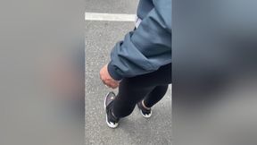 Wife In Transparent Spandex With Visible Peach Panties