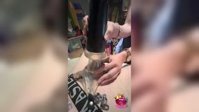 Chastity Cock Teased in a Clear Sleeve