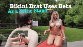 Bikini Brat Uses Beta As Selfie Stand