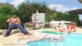 Jenna 3way poolside bang