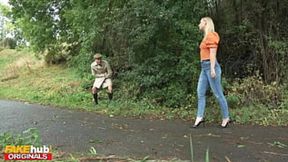 Ebony MILF gives oral to young perv with intense cock