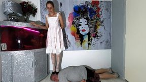 Danielle Costume Black High Heels Head Trampling