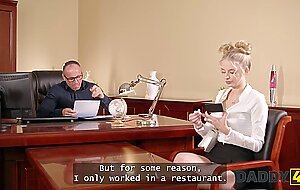 DADDY4K. Slutty blonde with natural tits has no rules and is fucking with her BF's Daddy