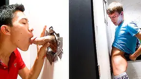 First Time Curiosity: Naive Guy Explores a Hot Glory Hole Blowjob – Sean Evans Alex