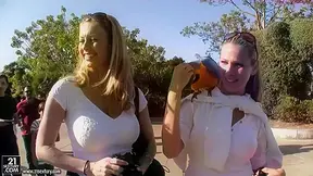 Funny and pretty Chicks Anita Dark and Blue Angel are talking about sex