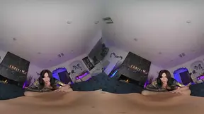 Lusty Scarlette Moon takes on all positions in a VR ride with a big dick