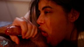 my girl gives me a passionate pov blowjob – sloppy deepthroat and swallow wearing a sexy open shirt - william and selena vega