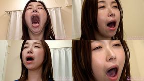 Tsubaki Kato - CLOSE-UP of Japanese cute girl YAWNING yawn-16 - 1080p