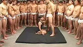 Asian Babe's Wild Gang Bang Ends With Mouth Full Of Cum