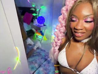 Lana Gee Spins On Command Then Gags On Brian's Dick At The Rave!