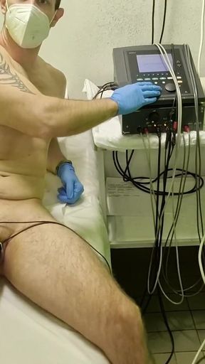 First Time Electro on Penis Stimulation and Masturbation with Cum in End