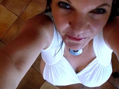 Stacked brunette goes solo toys and masturbation