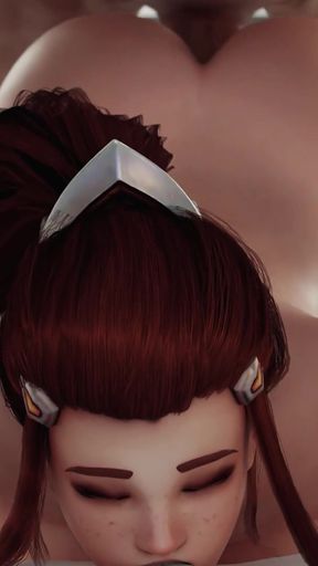 Brigitte Big Juicy Ass Prone Bone & Cowgirl Anal Fuck - Anal Plug Performance - Overwatch 3D Animation
