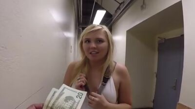 Fucking thicc broke blonde teen for money