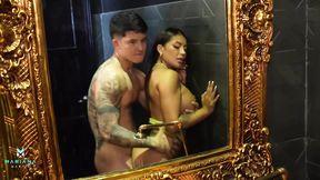 Wild Sex with the Waiter in the Restaurant Bathroom - Mariana Martix and Danner Mendez