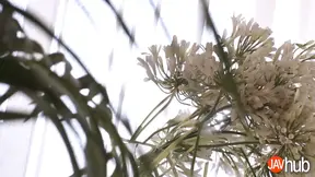 Jap babe Kanna Sakuno gives a deepthroat blowjob and then rides his cock