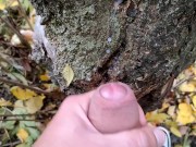 Cumshot on cruiser´s cum on the tree