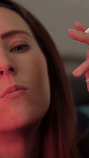 Petite Brunette Close up Smoking Tease