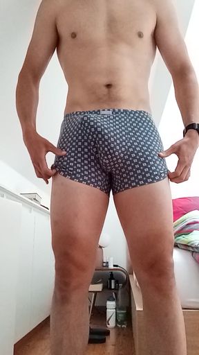Jiggly cock in underwear gets attention