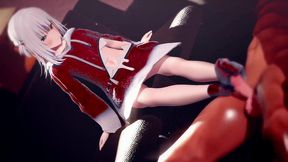 gawr gura footjob hentai hololive vtuber cumshot mmd 3d red clothes