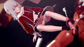 gawr gura footjob hentai hololive vtuber cumshot mmd 3d red clothes
