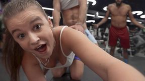 Slutty Gym Rat Teen Busted by Her Boyfriend While Sneaking a Fuck Session!