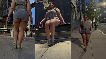 Boricua Leg Tease Queen - Mini Skirt - High Heels Stillettos- Walking Slow Motion- Crossed Legs Thick Thighs Puerto Rican Mami