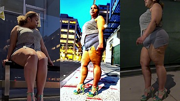 Boricua Leg Tease Queen - Mini Skirt - High Heels Stillettos- Walking Slow Motion- Crossed Legs Thick Thighs Puerto Rican Mami