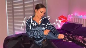 Scarlett's teal satin blouse rip & destruction